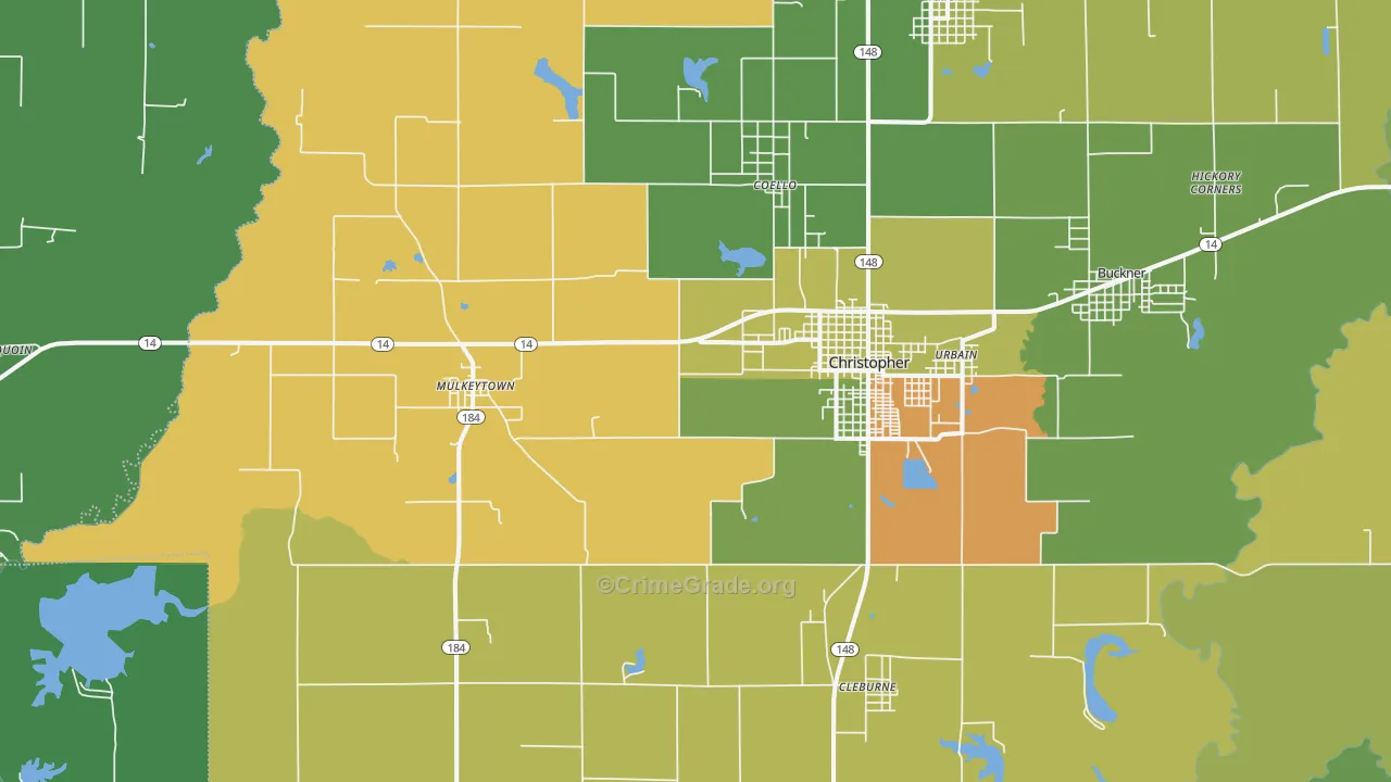 62865, IL Map of Drug-Related Crime Rates
