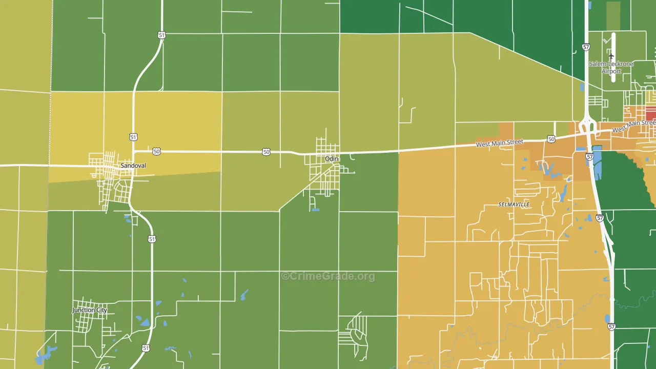62870, IL Map of Drug-Related Crime Rates