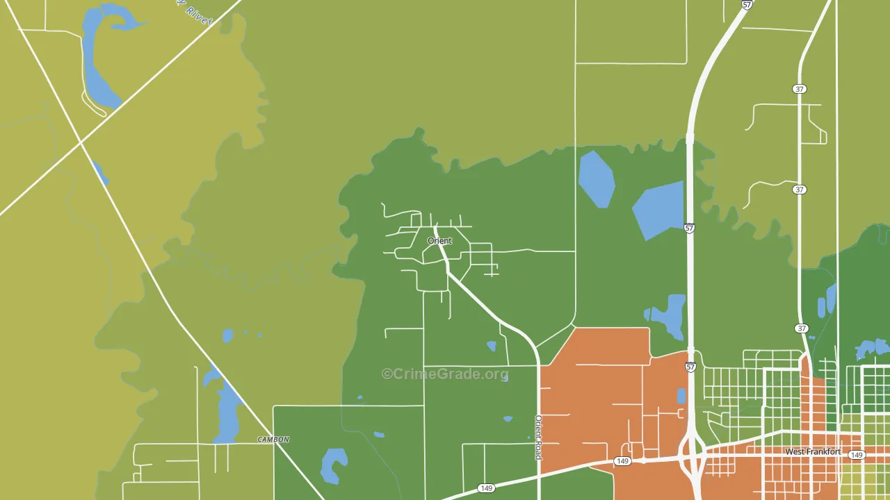 62874, IL Map of Drug-Related Crime Rates
