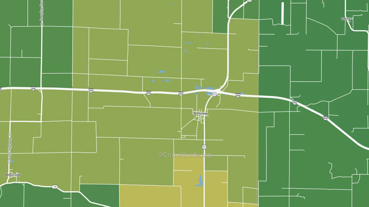62877, IL Map of Drug-Related Crime Rates