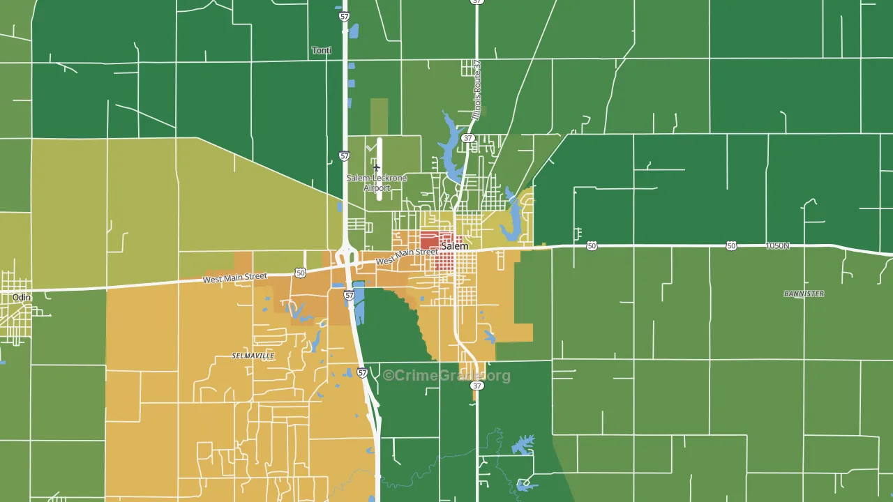 62881, IL Map of Drug-Related Crime Rates
