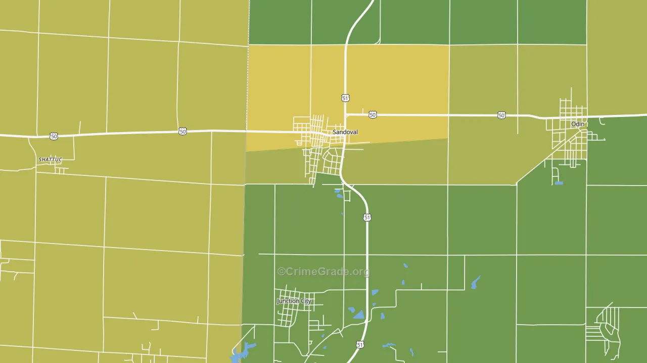 62882, IL Map of Drug-Related Crime Rates