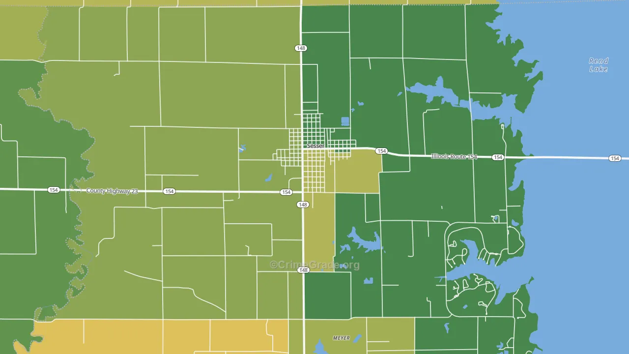 62884, IL Map of Drug-Related Crime Rates