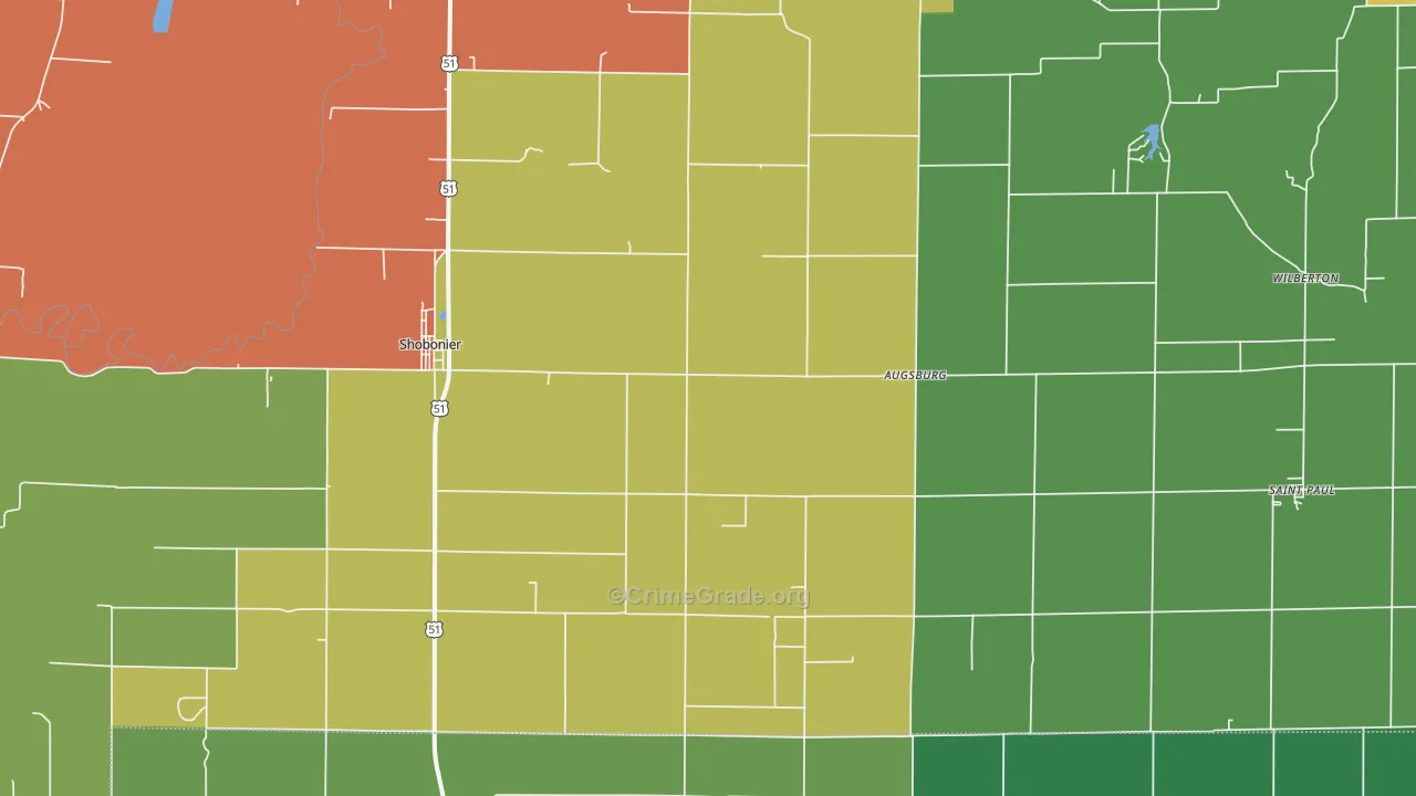 62885, IL Map of Drug-Related Crime Rates