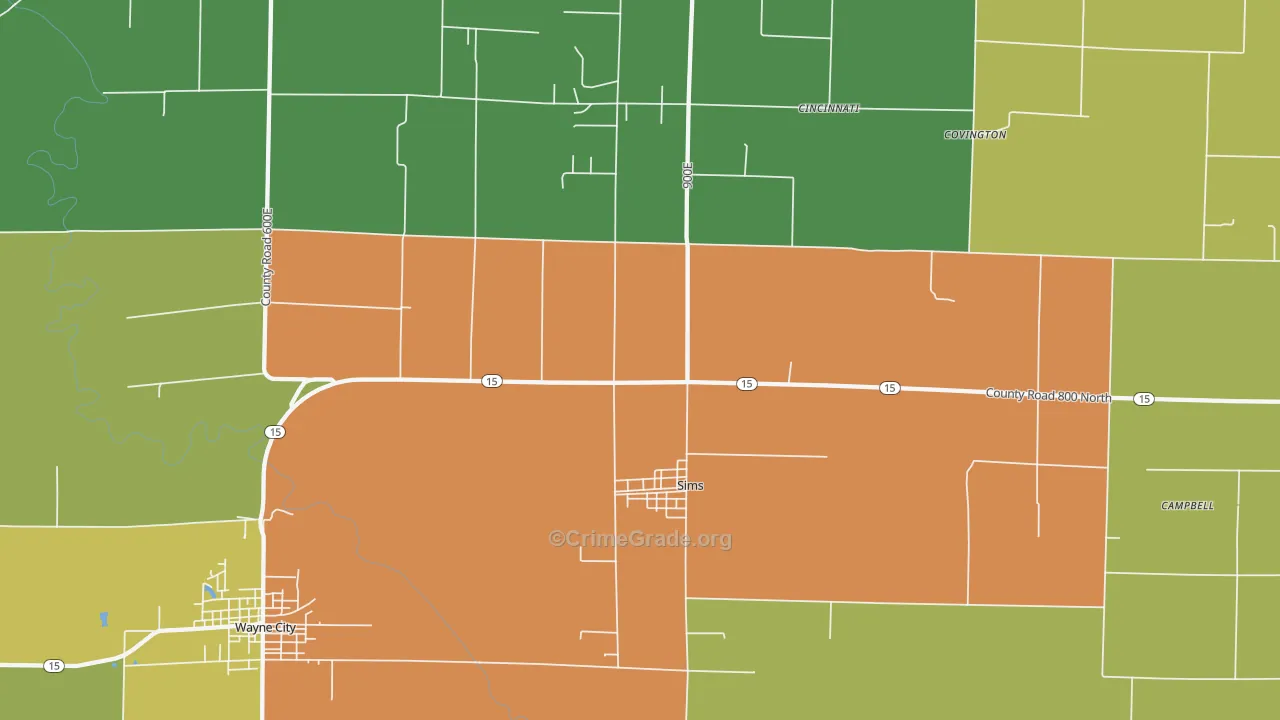 62886, IL Map of Drug-Related Crime Rates