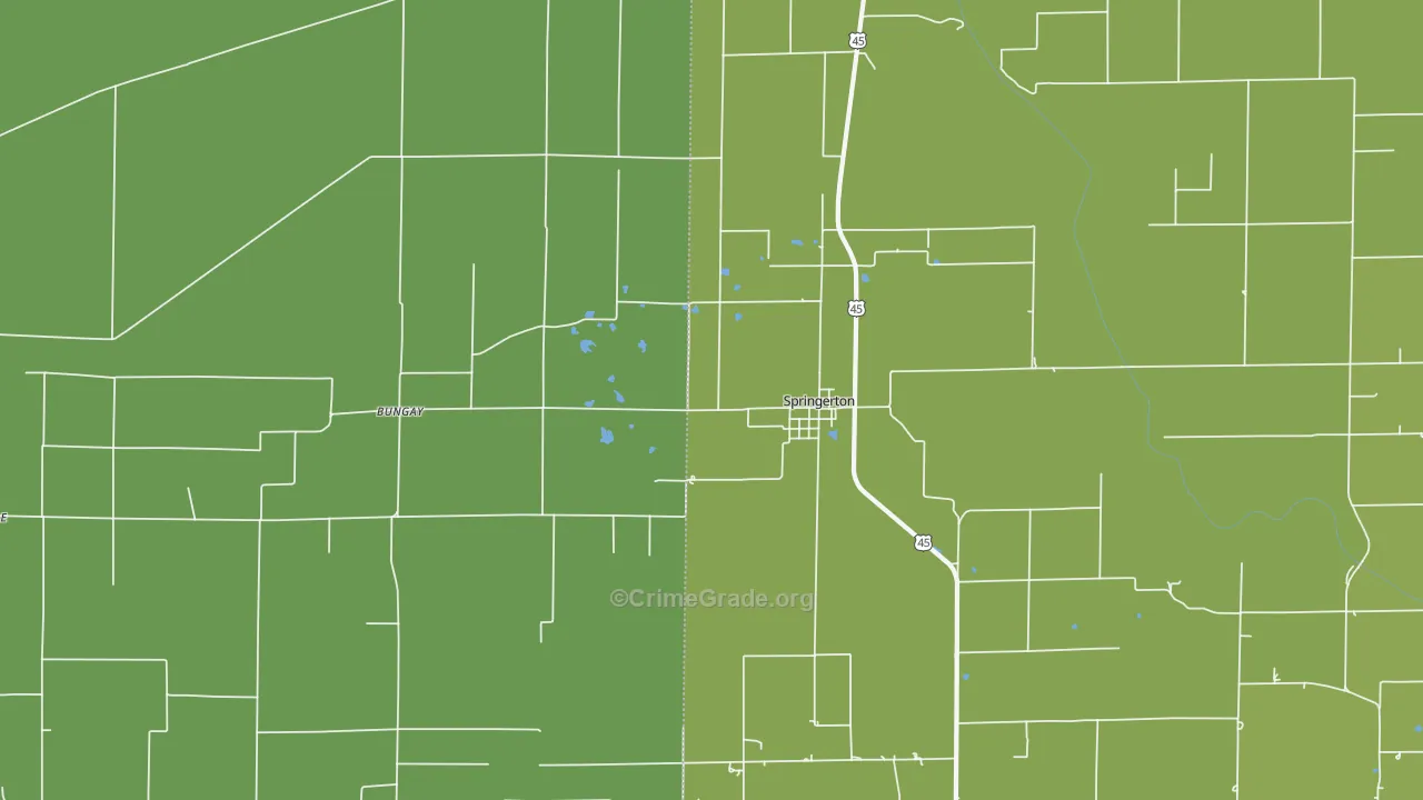 62887, IL Map of Drug-Related Crime Rates