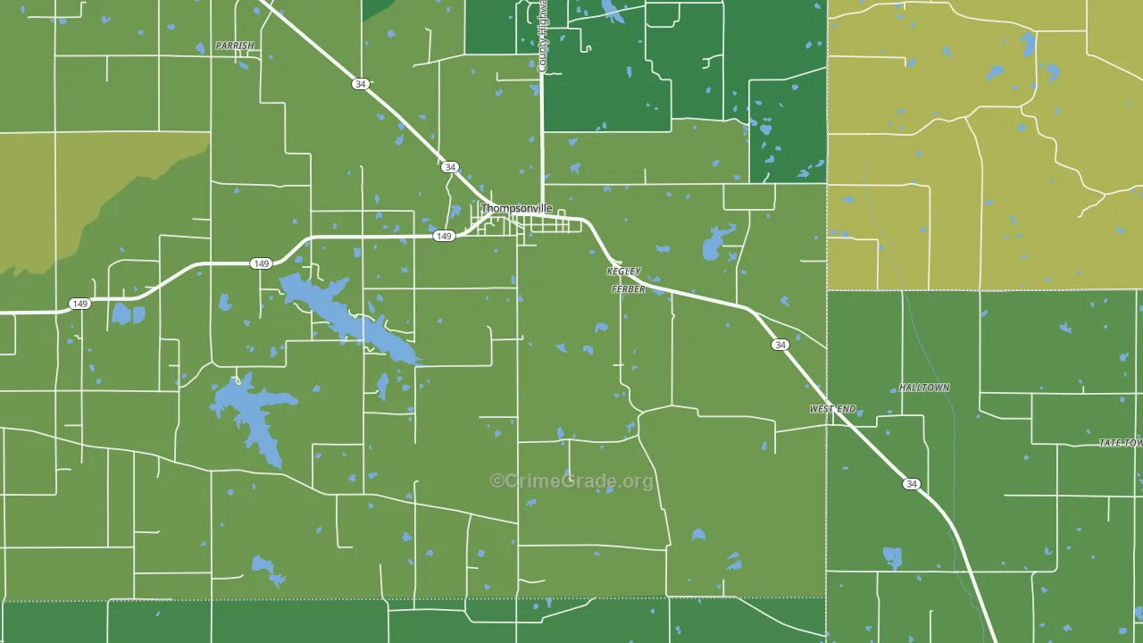 62890, IL Map of Drug-Related Crime Rates