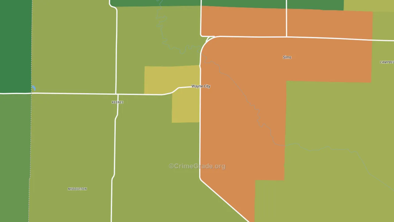 62895, IL Map of Drug-Related Crime Rates
