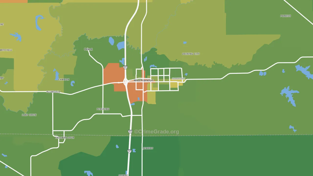 62896, IL Map of Drug-Related Crime Rates
