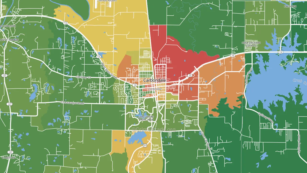 62901, IL Map of Drug-Related Crime Rates