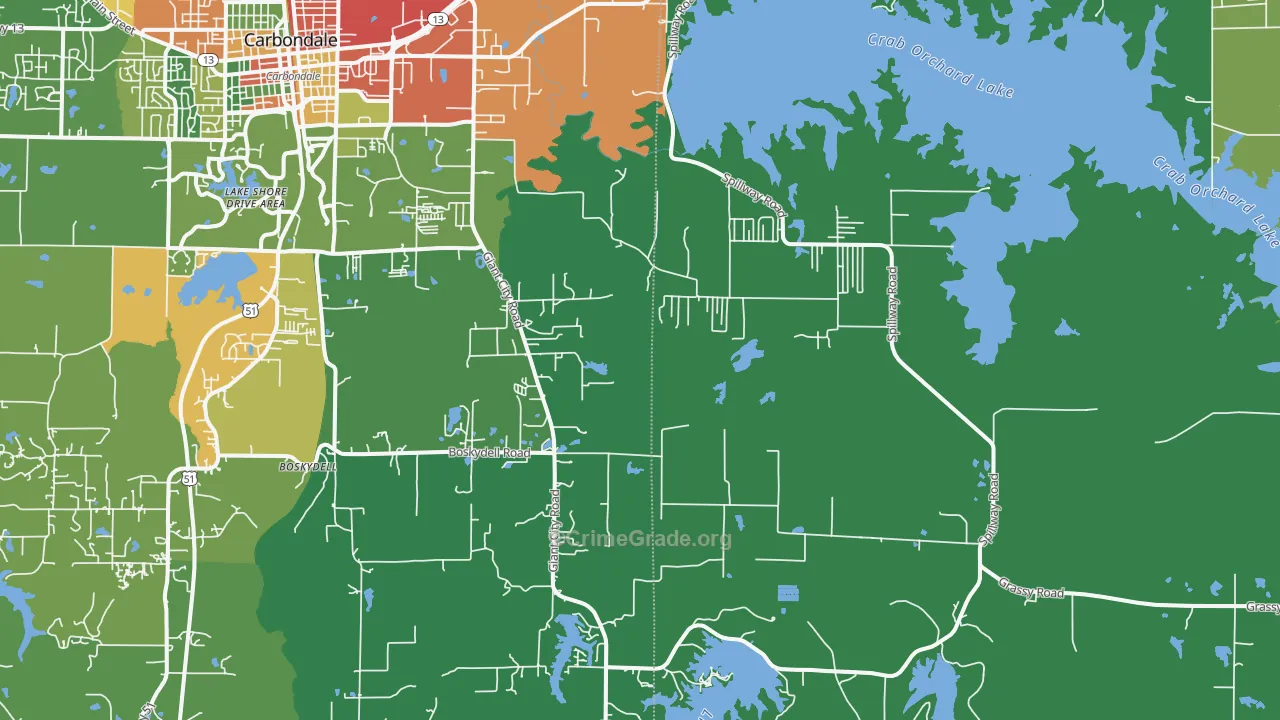 62902, IL Map of Drug-Related Crime Rates