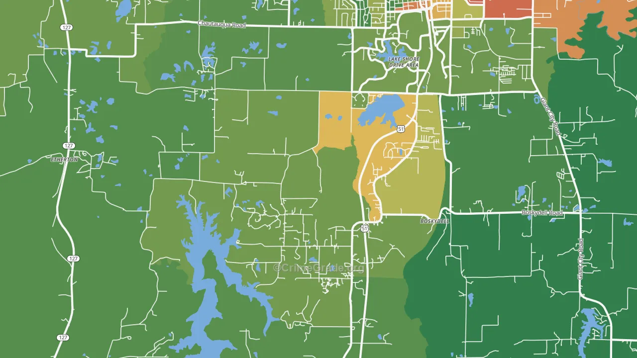 62903, IL Map of Drug-Related Crime Rates