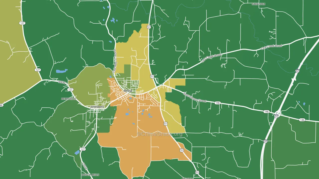 62906, IL Map of Drug-Related Crime Rates