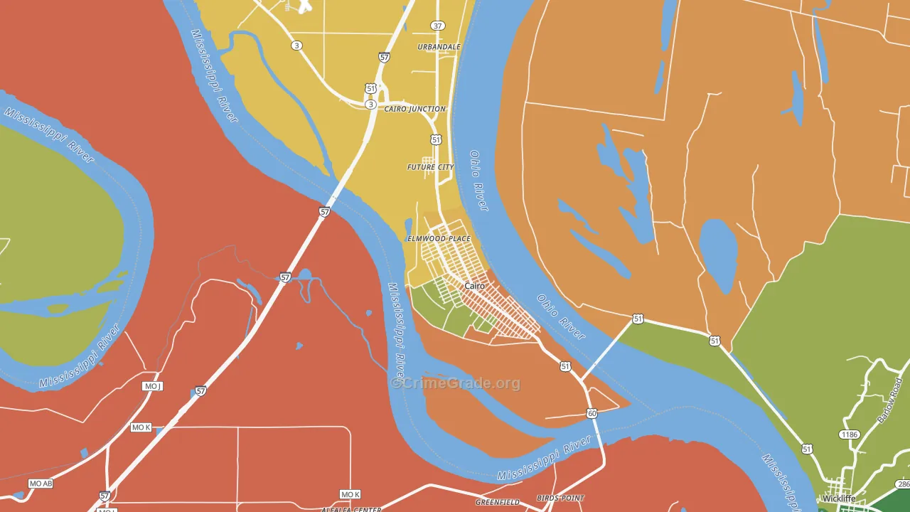 62914, IL Map of Drug-Related Crime Rates