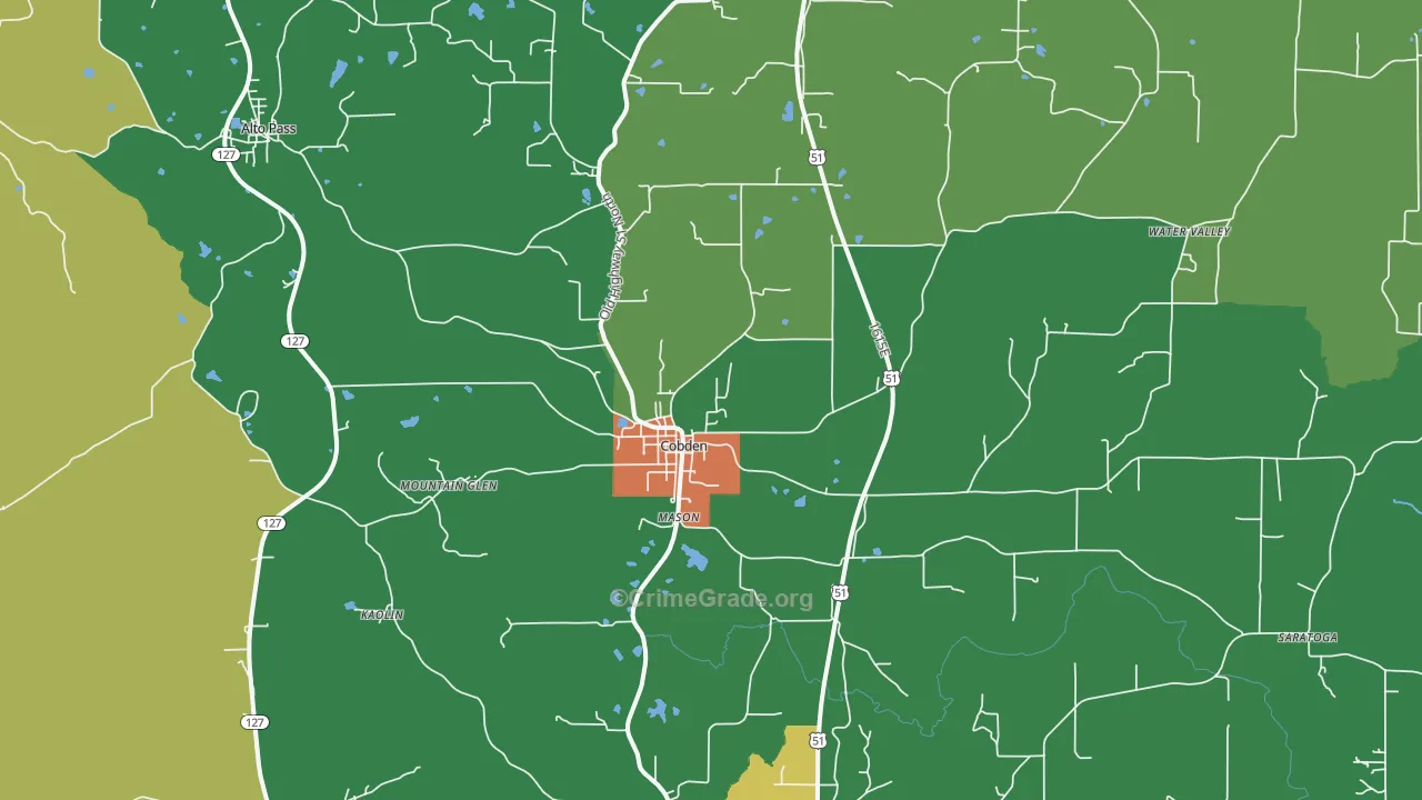 62920, IL Map of Drug-Related Crime Rates