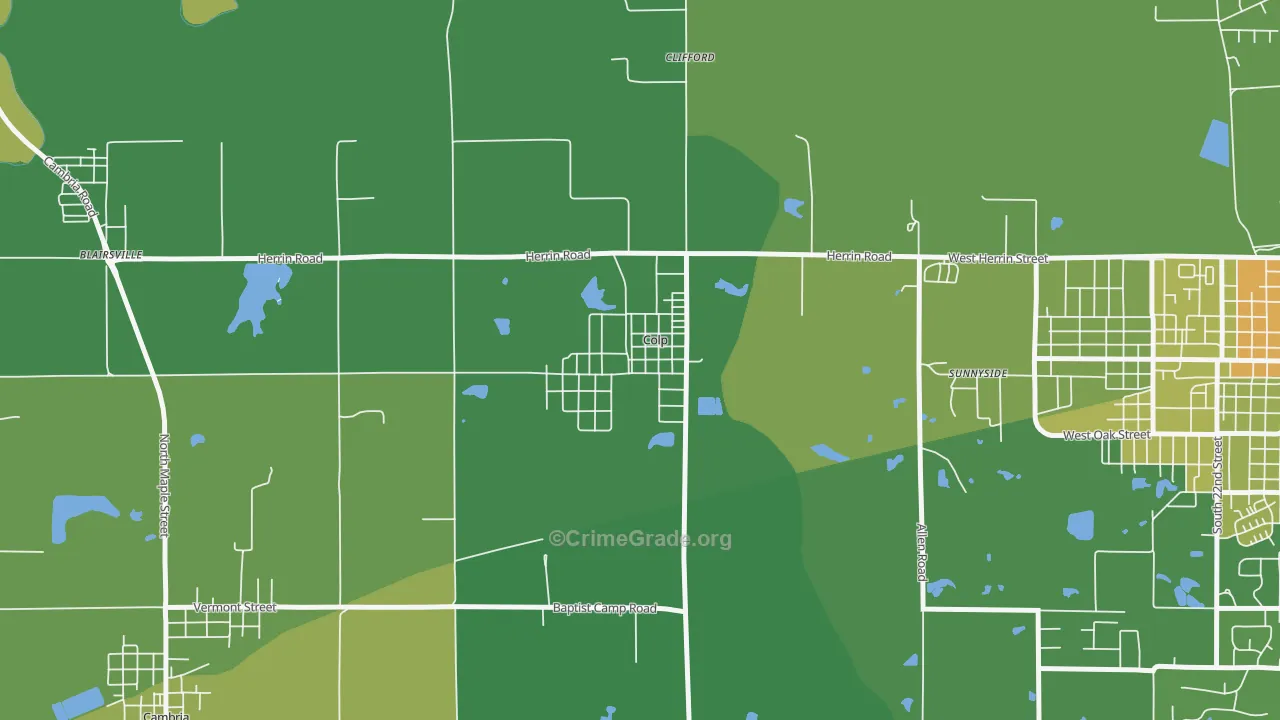 62921, IL Map of Drug-Related Crime Rates