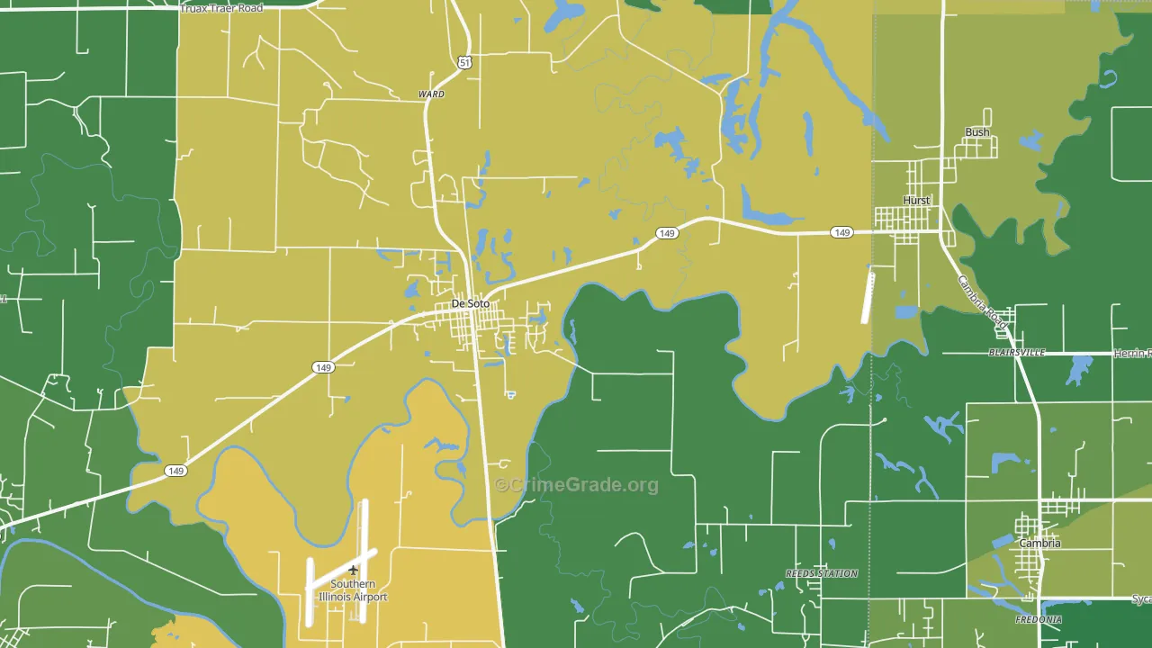 62924, IL Map of Drug-Related Crime Rates