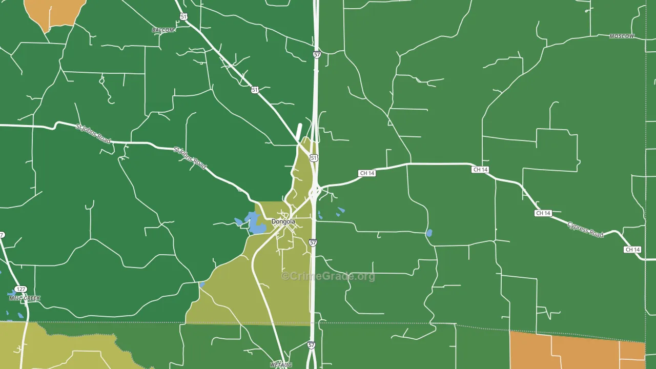 62926, IL Map of Drug-Related Crime Rates