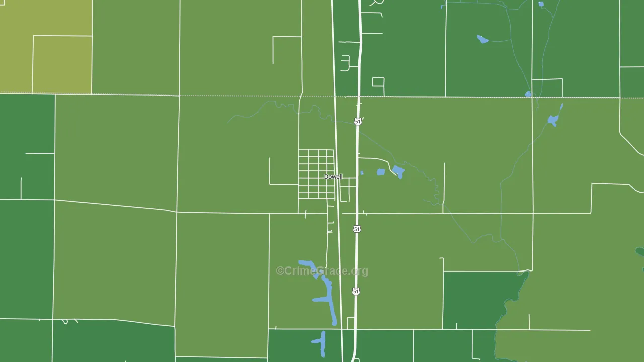 62927, IL Map of Drug-Related Crime Rates