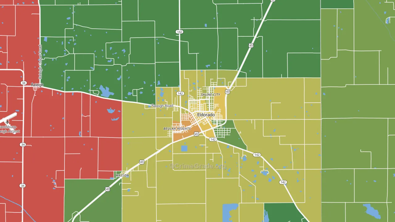 62930, IL Map of Drug-Related Crime Rates