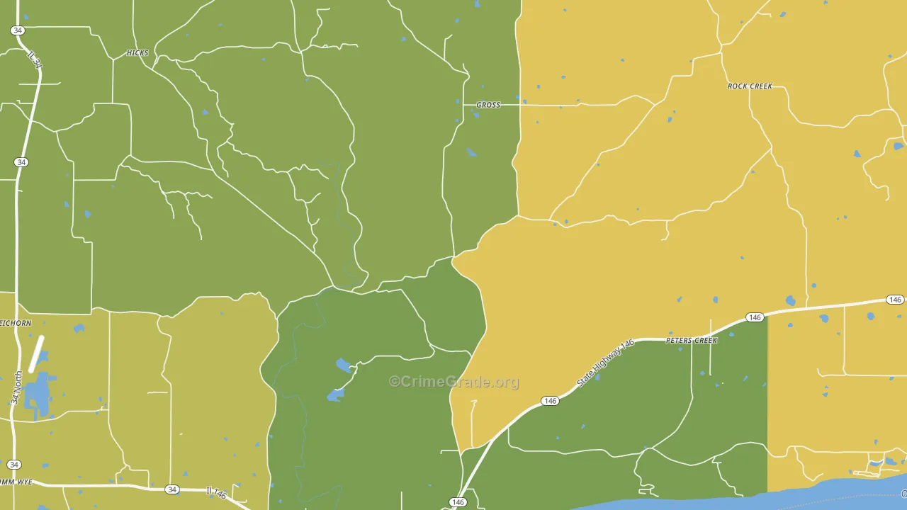 62931, IL Map of Drug-Related Crime Rates
