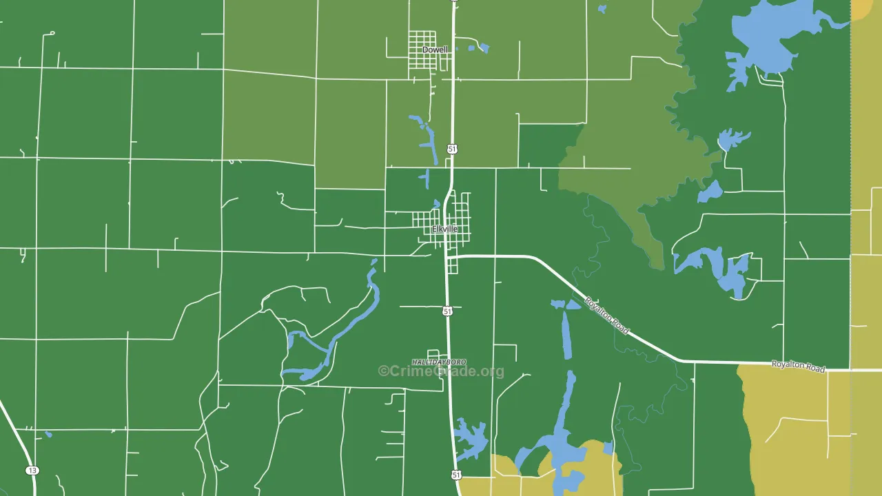 62932, IL Map of Drug-Related Crime Rates