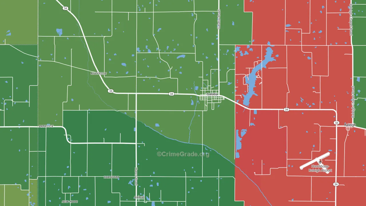 62935, IL Map of Drug-Related Crime Rates
