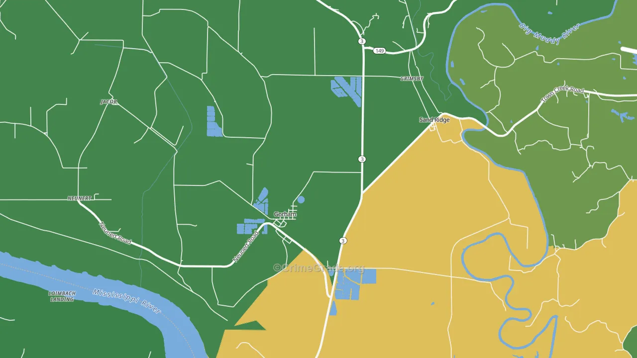 62940, IL Map of Drug-Related Crime Rates