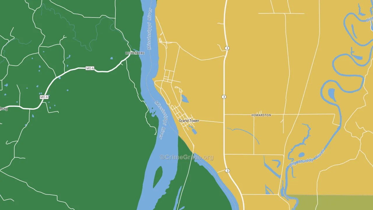 62942, IL Map of Drug-Related Crime Rates