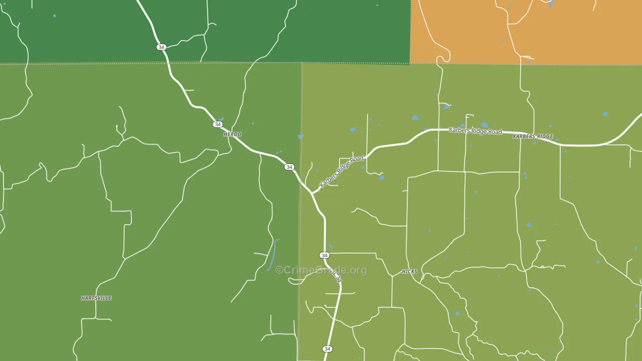 62947, IL Map of Drug-Related Crime Rates