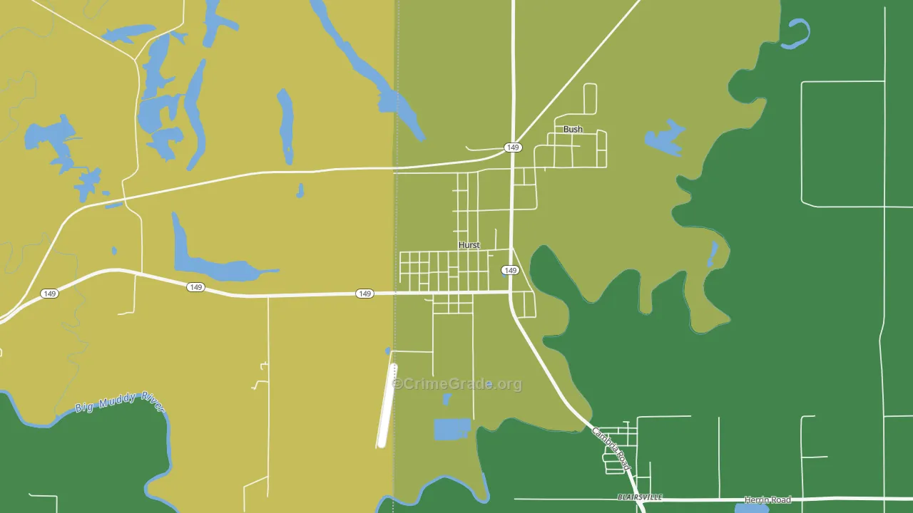 62949, IL Map of Drug-Related Crime Rates