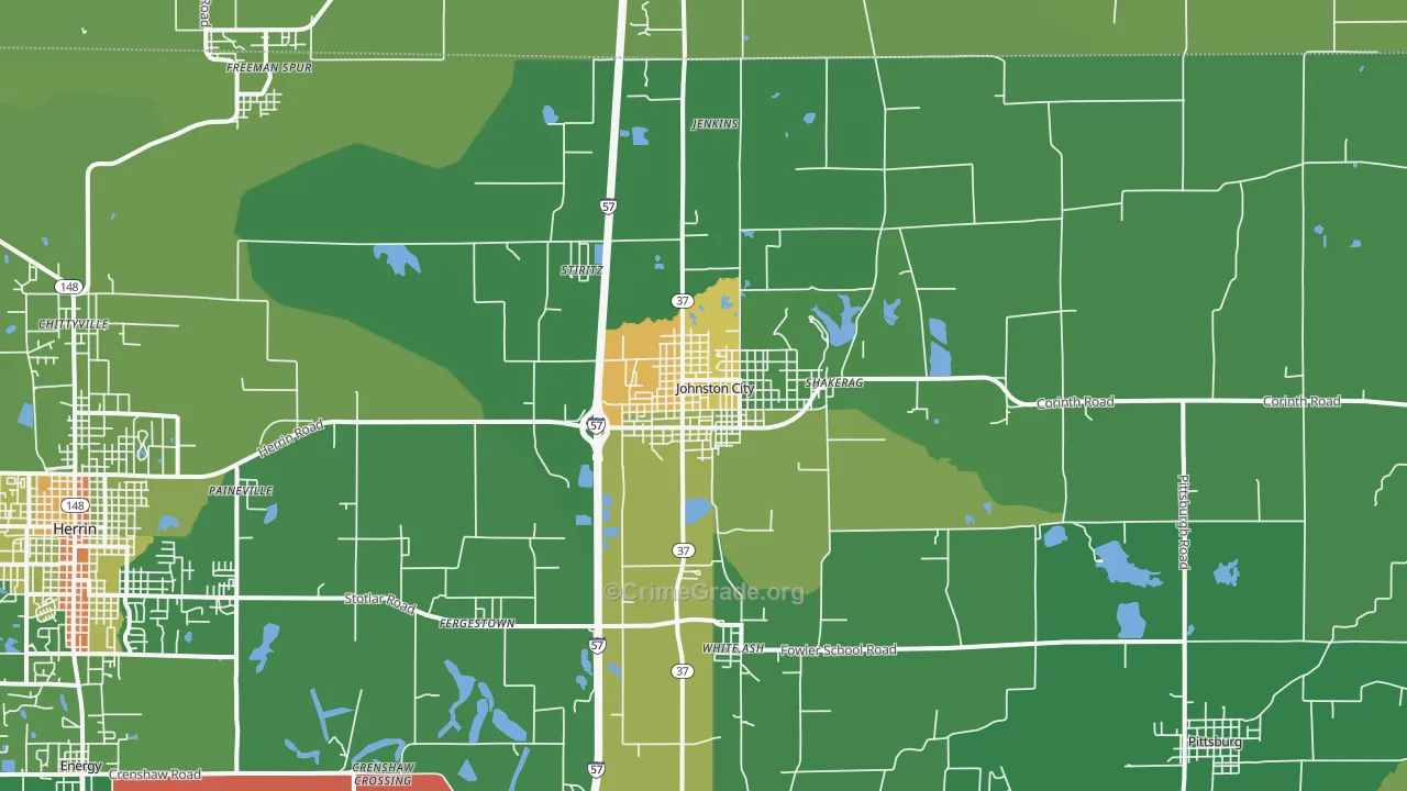 62951, IL Map of Drug-Related Crime Rates