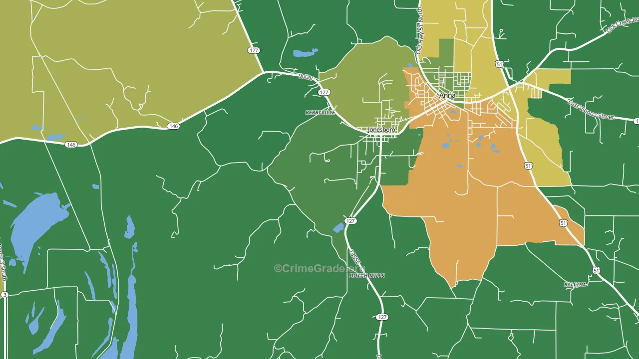 62952, IL Map of Drug-Related Crime Rates