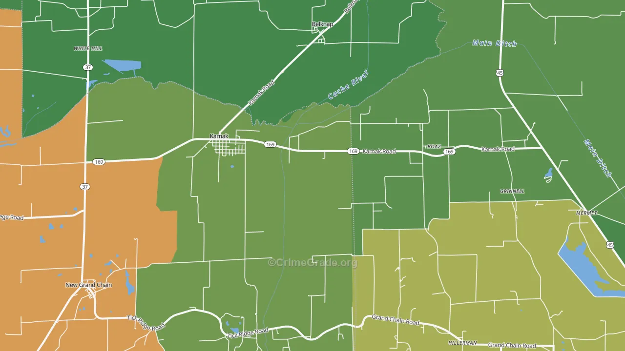 62956, IL Map of Drug-Related Crime Rates