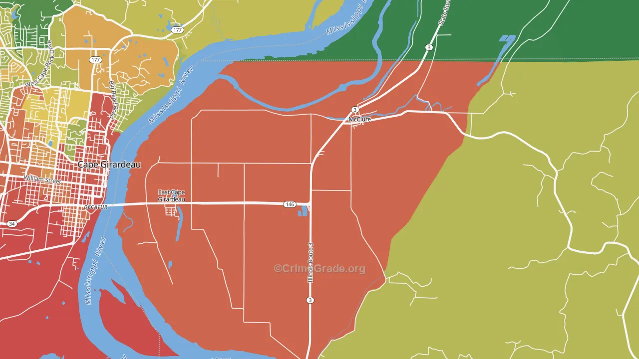 62957, IL Map of Drug-Related Crime Rates