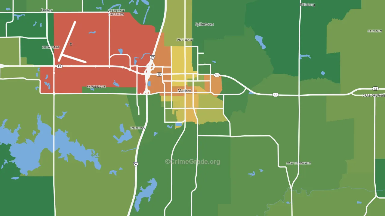 62959, IL Map of Drug-Related Crime Rates