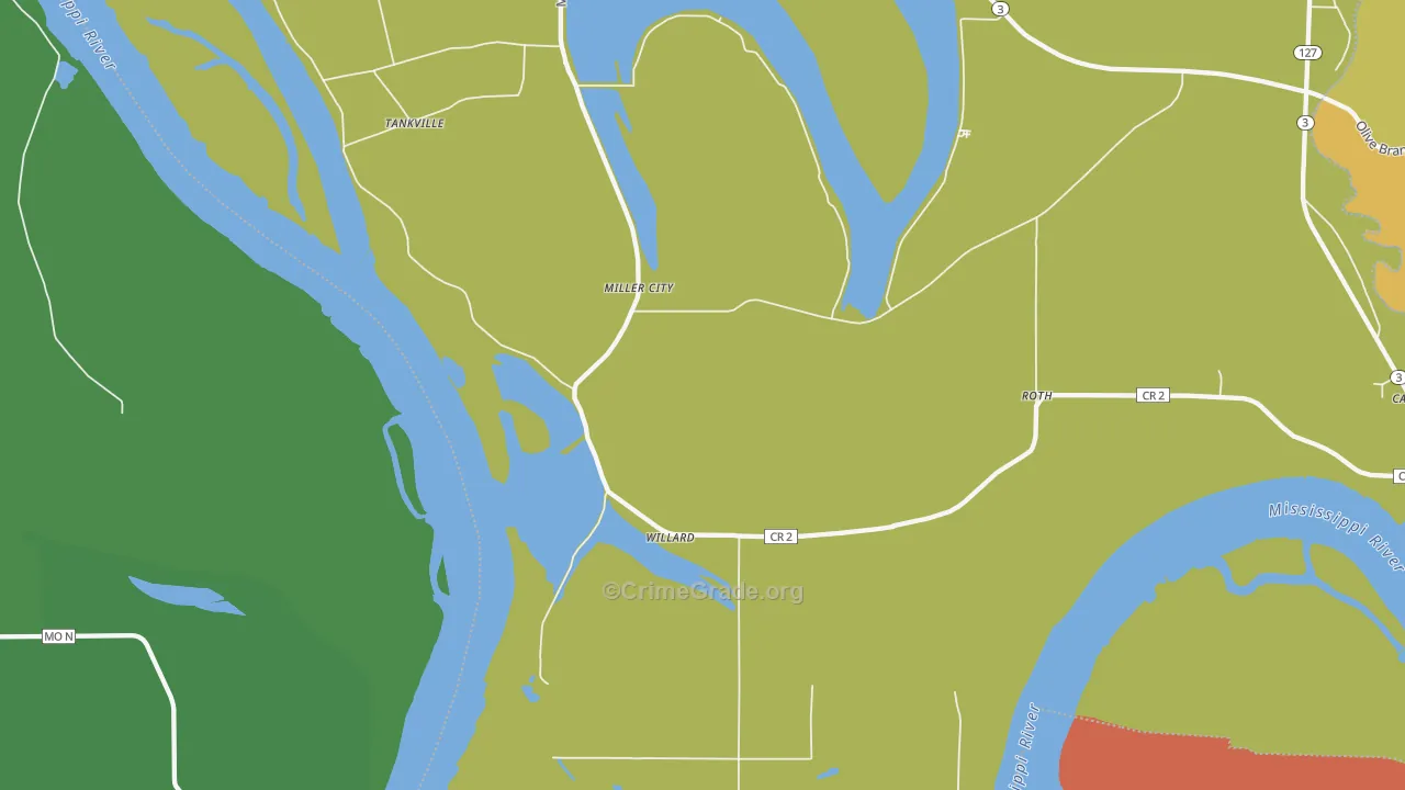62962, IL Map of Drug-Related Crime Rates
