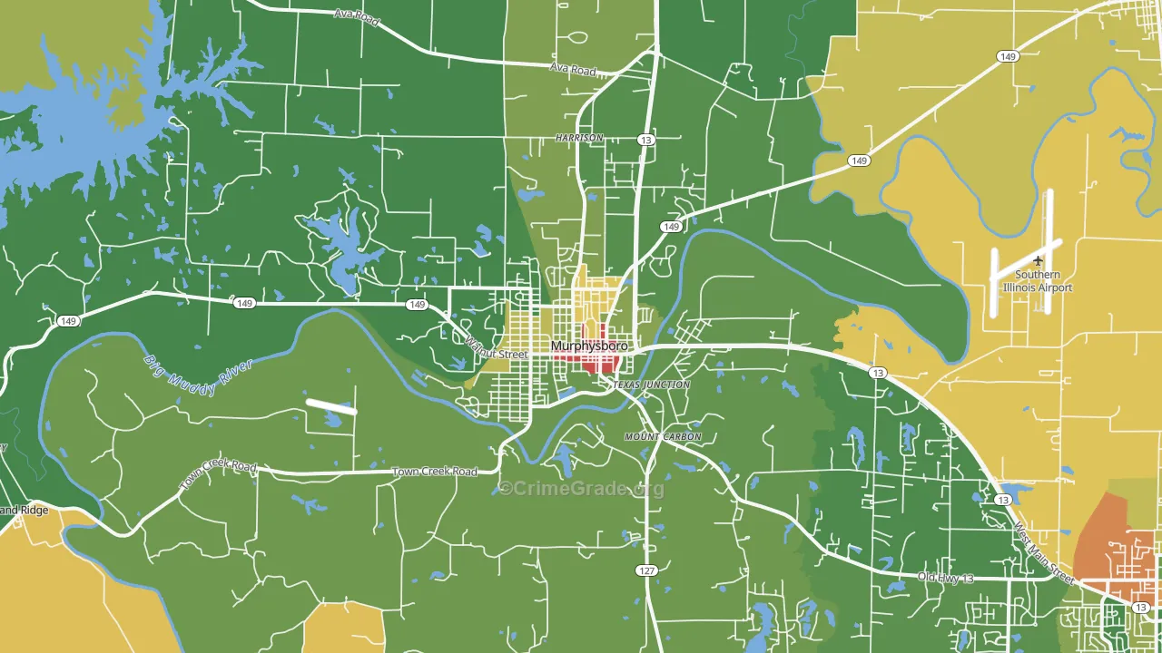 62966, IL Map of Drug-Related Crime Rates