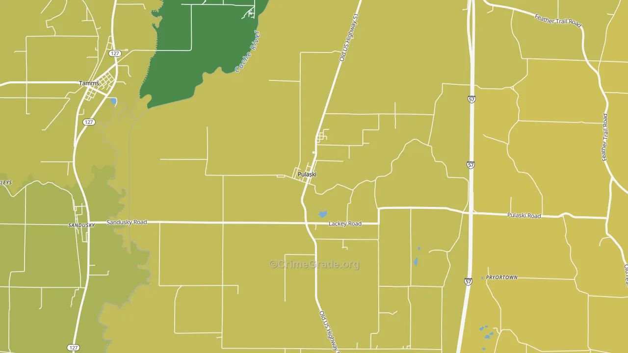 62976, IL Map of Drug-Related Crime Rates