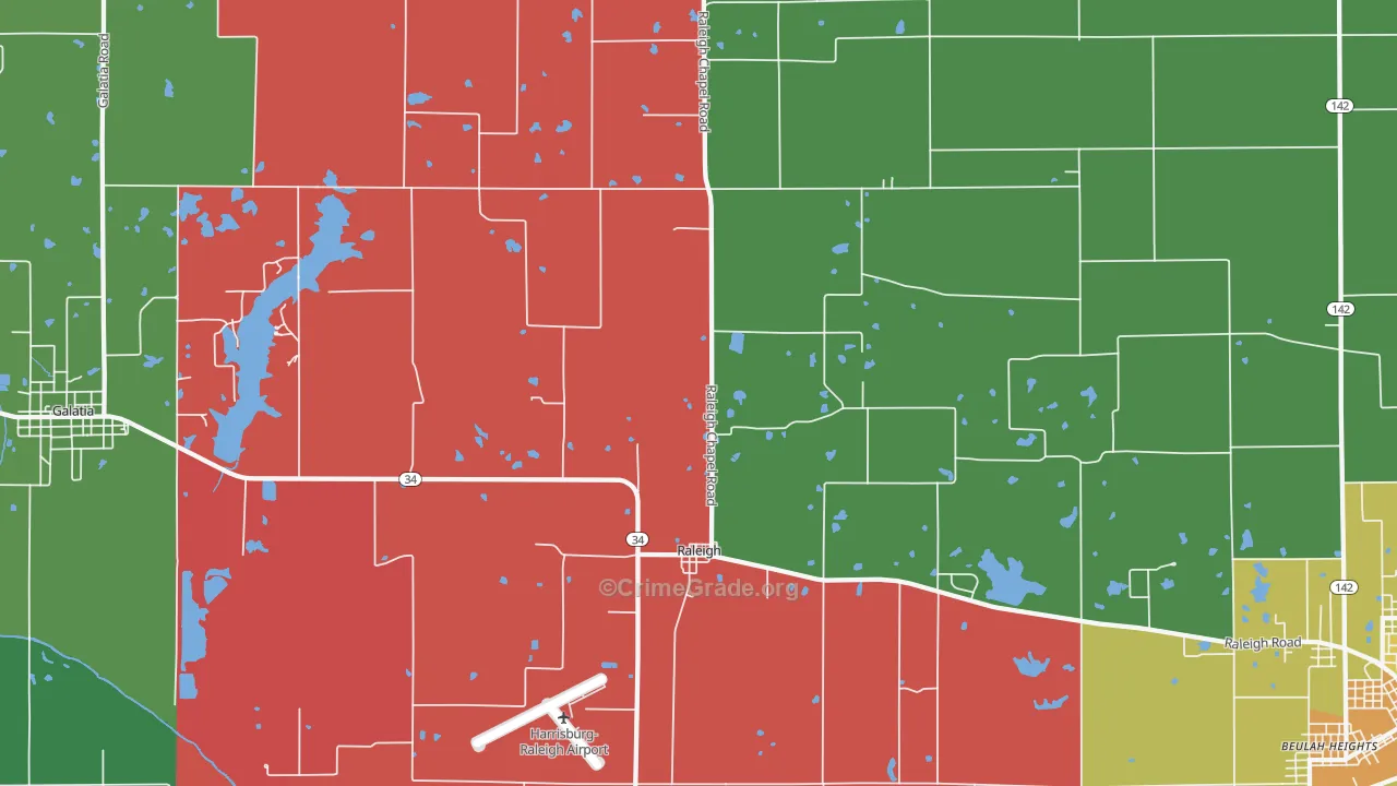62977, IL Map of Drug-Related Crime Rates