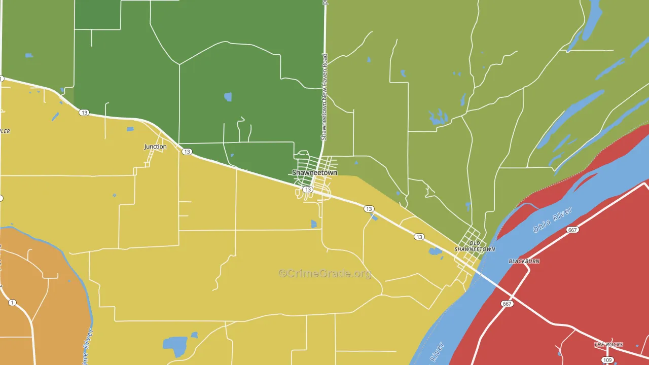 62984, IL Map of Drug-Related Crime Rates