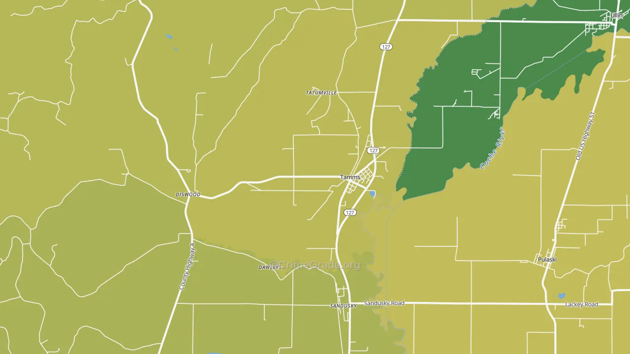 62988, IL Map of Drug-Related Crime Rates