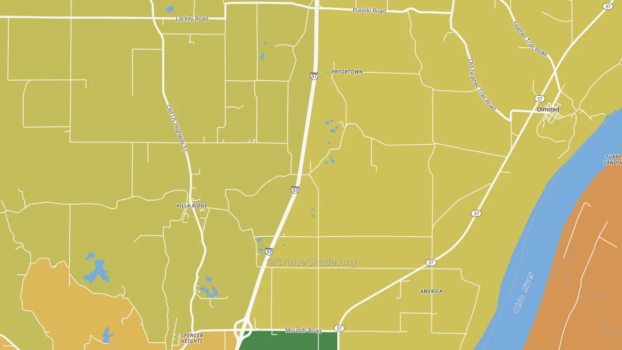62996, IL Map of Drug-Related Crime Rates