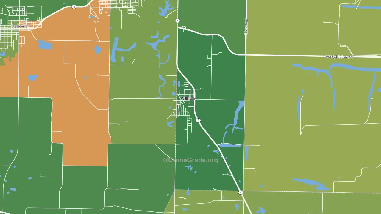 62997, IL Map of Drug-Related Crime Rates