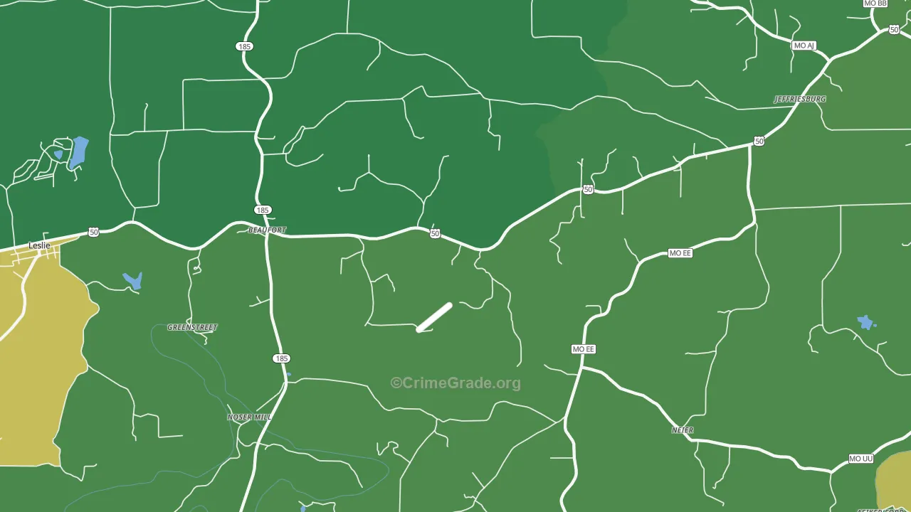 63013, MO Map of Drug-Related Crime Rates