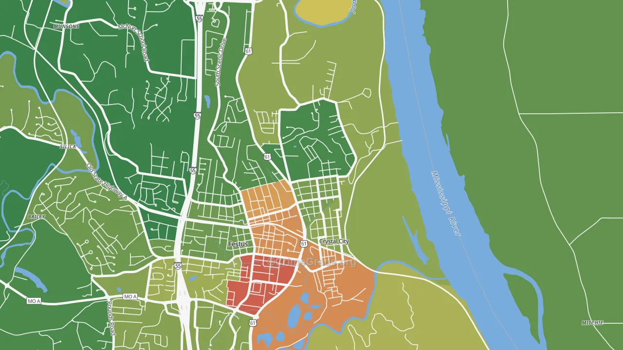 63019, MO Map of Drug-Related Crime Rates