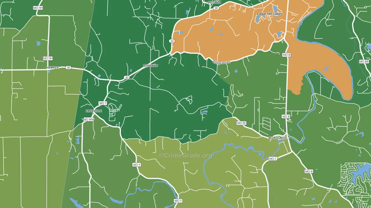 63023, MO Map of Drug-Related Crime Rates