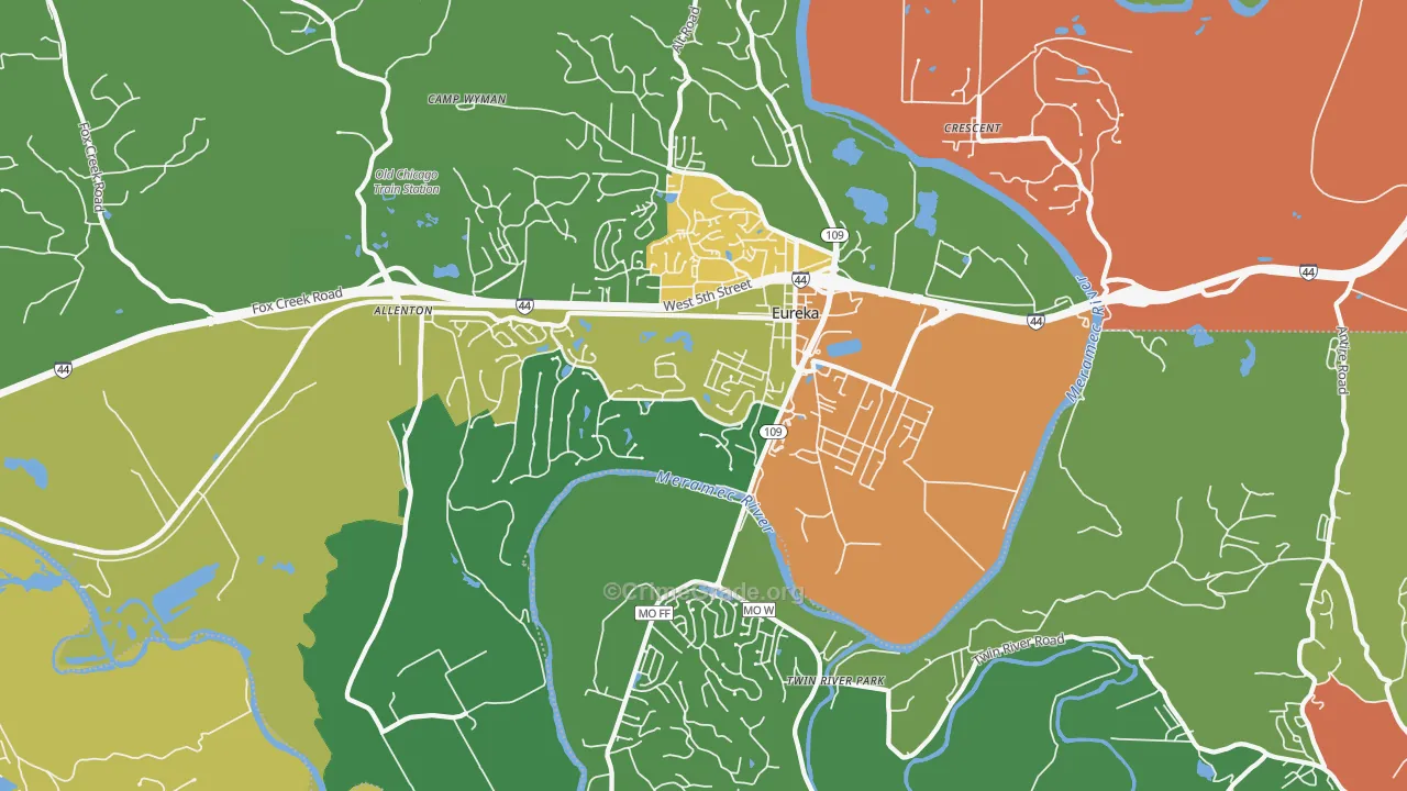 63025, MO Map of Drug-Related Crime Rates