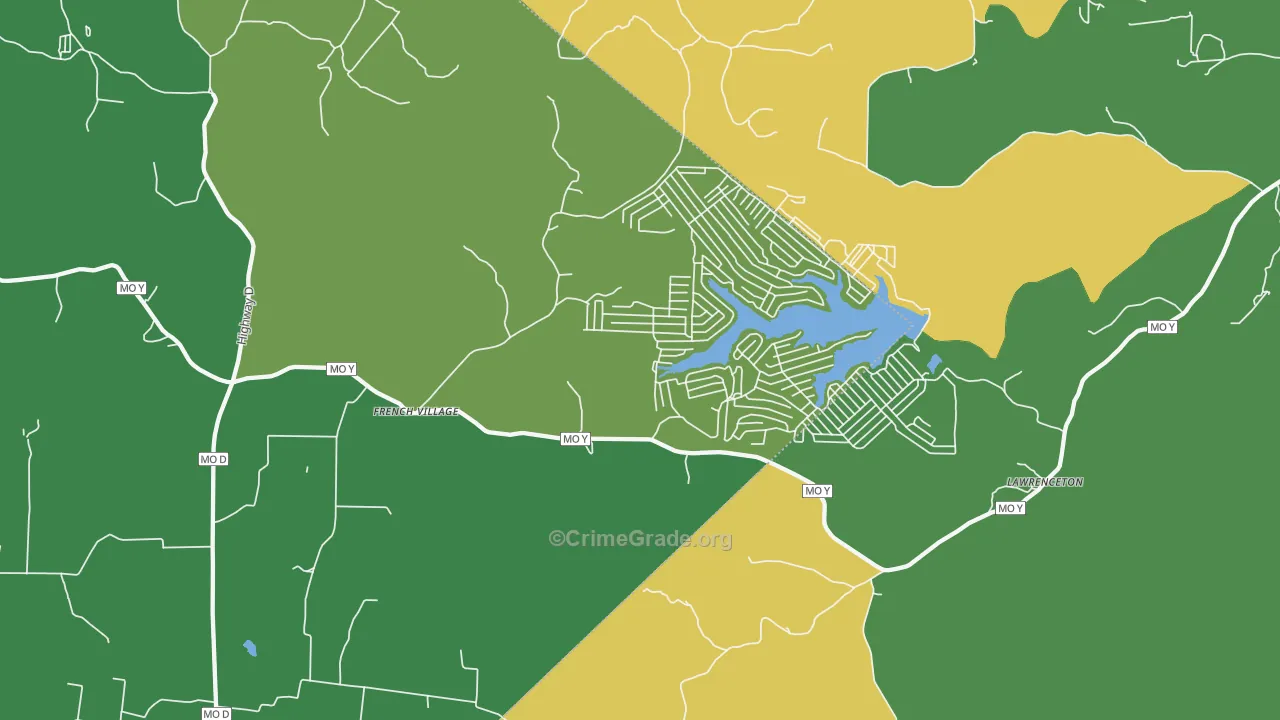 63036, MO Map of Drug-Related Crime Rates