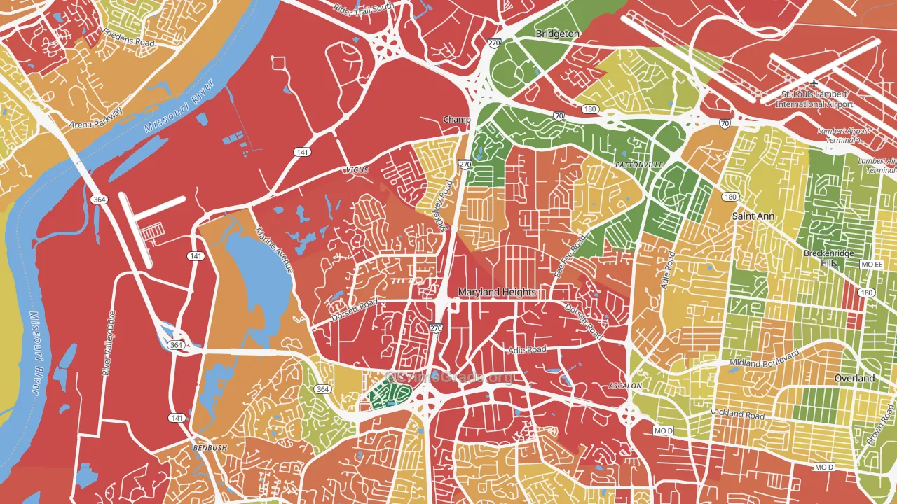 63043, MO Map of Drug-Related Crime Rates